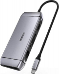 Choetech 9in1 multifunctional USB Type C HUB - 3x USB 3.2 Gen 1 / SD and TF memory card reader / HDMI 4K 30Hz / VGA Full HD 60Hz / USB Type C / RJ45 gray (HUB-M15 gray)