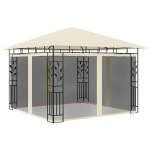 vidaXL varjualune s&auml;&auml;sev&otilde;rguga, 3 x 3 x 2,73 m, kreemjas, 180 g/m&sup2;