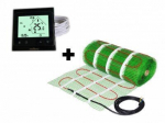P&otilde;randak&uuml;ttev&otilde;rk Wellmo MAT (suurus 2 m2) + programmeeritav termostaat Wellmo WTH-51.36 NEW BLACK, must