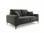 Kahekohaline diivan Mazzini Sofas Madara, veluur, tumehall/must
