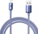 Baseus kaabel Crystal Shine USB - Lightning 2,0 m 2,4A lilla