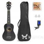 MAX UKEY Ukulele komplekt sopran 21" must