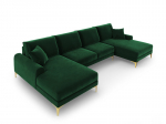 Pehme nurgadiivan Mazzini Sofas Madara 6S, tumeroheline/kuldne v&auml;rv