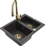 Graniidist k&ouml;&ouml;givalamu Mexen Carlos koos segisti ja sifooniga, Black granite+Gold