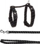 Traksid koos jalutusrihmaga kassidele Flamingo, erinevad suurused, must