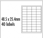 Matt sildid 48.5x25.4 mm, 40 tk, A4, 10-leheline pakk