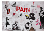 Banksy stiilis graffiti motiividega seinamaaling 350x245 cm