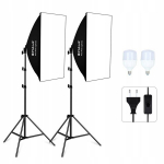2x Puluz stuudiolambid softbox 50x70 cm led pirnid Puluz lamp fotodele