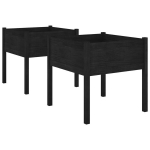 aia taimekast，&otilde;iepott，lillepott, 2 tk, must 70x70x70 cm, toekas m&auml;nnipuit CFE82867