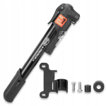 Heyner Mini Pro k&auml;sitsi jalgrattapump manomeetri ja raamikinnitusega, Av, Sv, Dv