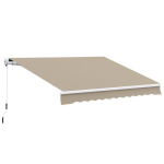 Reguleeritav liigendvarjuvarian, kinnitusvari terrassile 3,95 x 3 m, p&auml;ikesekaitse v&auml;ntmehhanismiga, r&otilde;duvari, beež, Beige