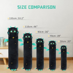 Mewaii pehmed m&auml;nguasjad kassid mustad 130 cm pl&uuml;&uuml;&scaron;ist padi pikk kassipoeg suurte silmadega pl&uuml;&uuml;sm&auml;nguasi pehme m&auml;nguasi kaisupadi kingitus pl&uuml;&uuml;spadi &uuml;le 3 aasta