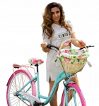 Sinine naiste linnaratas 28" 3 k&auml;iku Shimano Kerge korviga jalgratas