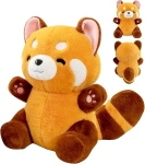 Zkaoai punane panda kaisukaru, 23 cm punase panda pl&uuml;&uuml;s, punase panda pl&uuml;&uuml;sm&auml;nguasi, pl&uuml;&uuml;sist punane panda, panda pl&uuml;&uuml;sm&auml;nguasi, kohev t&auml;idisega m&auml;nguasi, panda nukkude padja kingitus poistele t&uuml;drukutele