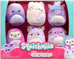 Squishville Sqm0475 Purple Squad, &uuml;lipehmed mini Squishmallows, 5 cm pl&uuml;&uuml;sist kujukesed, 6 tk pakis