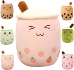 Boba pehme m&auml;nguasi pl&uuml;&uuml;sist padi pehme t&otilde;etruu mullip&auml;rli piimatee kaisupadi multifilmi pl&uuml;&uuml;sist seljatoe padi kingitus m&auml;nguasi (roosa-v&auml;ikesed silmad, 50 cm / 19,68 tolli)