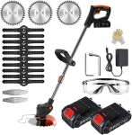 Murutrimmer akuga, 3-in-1 elektriline akuga muruniiduk 90&deg; reguleeritava pea ja teleskoopk&auml;epidemega muruplatsidele ja p&otilde;llumajanduslikele pindadele