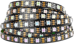 Btf-lighting ws2812b led riba, 5 m pikk, 60 led/pikslit/m, 300 ledi, must rgb pcb riba 5050 smd ledidega, veekindel ip30