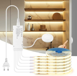 Chnmalitai 12 V cob led riba, 6 t&uuml;kki, 1 m soe valge cob led ribavalgusti puute- ja k&auml;eviipe dimmerl&uuml;litiga kapi, vitriini, k&ouml;&ouml;gi valgustuseks (soe valge, 1 m)