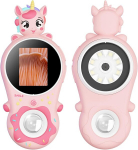 Kaasaskantav makromikroskoop, 2-tolline ips k&auml;eshoitav digitaalne mikroskoop, mini k&auml;simikroskoop 28x kuni 500x 8 reguleeritava led-valgustiga, 1080p usb mikroskoobi kaamera lastele (roosa)