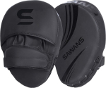 Sawans&reg; poksi fookuspadjad konksu ja muhkudega, nahast kindad kickboxing Mma kumerate k&auml;e l&ouml;&ouml;gikilpide, l&ouml;&ouml;gim&auml;rklaua, v&otilde;itluskunstide Muay Thai treeninguteks (matt must)