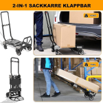 2-in-1 kokkupandav k&auml;ru kokkupandava kastiga, transpordik&auml;ru reguleeritava k&auml;epideme ja 2 elastse n&ouml;&ouml;riga, k&auml;ru max. 75 kg, platvormk&auml;ru max. 150 kg, kerge, kuid tugev