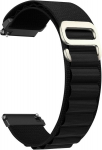 Ceiband alpine loop nailonist k&auml;ev&otilde;ru, &uuml;hilduv 20 mm 22 mm, g-konks roostevabast terasest metallist pandlaga spordikella rihm meestele naistele, asendusrihm 20 mm 22 mm - (22 mm must)