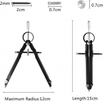 T&auml;pne metallist geomeetriline kompass koos tarvikutega