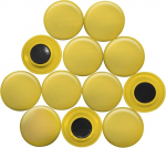 Magnet Expert&reg; suur kollane teadetetahvli/planeerimismagnet (40 mm dia x 8 mm k&otilde;rge) (12 tk pakis)