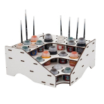 Nurga v&auml;rvide ja pintslite hoidik modelleerijatele, t&ouml;&ouml;riistavaba, 52 ava, 24x23 cm