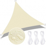 Zhhgoo kolmnurkne varikatus 3 x 3 x 3 m, p&auml;ikesekaitse, veekindel, uv-kaitse, aeda, r&otilde;dule, terrassile, k&auml;mpingusse, &otilde;ue, ilmastikukindel koos kinnitusn&ouml;&ouml;ridega, kreemikas v&auml;rv