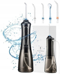 Juhtmevaba suuveepuhasti DenticSmart Black, 5 surveastet, 4 otsikut, 300 ml veepaak ja IPX7 kaitse, must