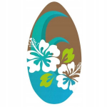 Puidust lilledega lainelaud Skimboard Sportx 94 cm