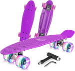 Beleev rula, komplektne 22-tolline mini cruiser rula lastele, teismelistele, t&auml;iskasvanutele, led-valgustitega rattad koos k&otilde;ik-&uuml;hes rula t-t&ouml;&ouml;riistaga algajatele