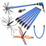 Tugev p&ouml;&ouml;rlev Cyklon komplekt korstna puhastamiseks altpoolt 9m + 3 pead