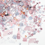 S&uuml;nnip&auml;eva konfeti happy birthday lauakaunistus s&uuml;nnip&auml;eva kaunistus s&auml;ra roosa kuld peokaunistus konfeti laua veiniklaasi kaunistused konfeti kaunistus naise mehe s&uuml;nnip&auml;eva lauakaunistus