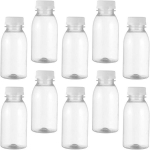 Upkoch 10 tk 100 ml l&auml;bipaistvad pet-pudelid turvakaanega, ideaalsed mahla, piima, vee jaoks, korduvkasutatavad ja lekkekindlad anumad reisideks, piknikuteks, spordiks ja kooli
