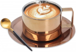 Roostevabast terasest kohvitasside komplekt Premium Cappuccino tass alustassiga Kohvitassi kingitus kohvi ja tee armastajatele kodus &otilde;ues Rose Gold (rose Gold)