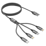 Multi usb kaabel, 4-in-1 universaalne laadimiskaabel [1.2 m] kiire mitmekordne iphone micro usb type c lightning pordiga android galaxy, huawei, oneplus, sony, lg, honor view hall