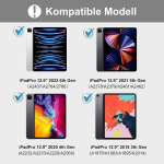 Fogari Ipad Pro 12.9 &uuml;mbris klaviatuuriga (6/5/4/3 Gen), saksa Qwertz, magnetiline eemaldatav Bluetooth klaviatuur Ipad 12.9 tolli jaoks, tumesinine