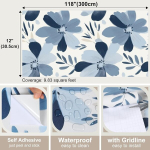 Varyfloral lillelised tapeedid, 30,5 cm x 300 cm, isekleepuv kile, beež seinakile, isekleepuv, merikakar, paksendatud lilleline tapeet, veekindel akvarell-dekoratiivkile, isekleepuv m&ouml;&ouml;blile