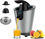 Cecotec Essentialvita Powerfresh 1000 Inox elektriline tsitrusviljade mahlapress apelsinidele, 1000 W, roostevaba filter, eemaldatav koonus, survehoob, tilkumisvastane s&uuml;steem, lihtne puhastada, elegantne disain