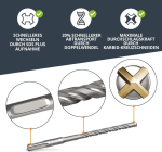 Baurix&reg; sds plus betoonpuuride komplekt [7 tk] karbiidotsaga m&uuml;&uuml;ritisele, betoonile ja kipsplaadile - puurige betooni nagu v&otilde;id - komplekt 5, 6, 8, 10, 12 mm - pikkus 160 mm
