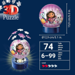 Ravensburger 3d pusle 11575 - &ouml;&ouml;lamp-pusle Gabby's Dollhouse - Gabby's Dollhouse'i f&auml;nnidele alates 6. eluaastast, Led voodilamp plaksul&uuml;litiga