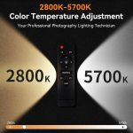 Softbox komplekt, Camnoon fotostuudio valgustuskomplekt 2 x 85 W 3000-6000 K kahev&auml;rvilise temperatuuriga led-valgustitega, 2 x 50 x 70 cm softboxiga, 2 x 2 m valgustusalustega, 2 kaugjuhtimispuldiga, kandekotiga, stuudioportreede jaoks