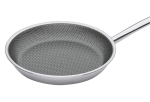 Spring Vulcano Cut Resist Pure pann, l&auml;bim&otilde;&otilde;t 28 cm, roostevaba teras, mittenakkuva kattega, 100% pfas-vaba, sobib induktsioonpliitidele, 5-kihiline materjal, kriimustuskindel, ahjukindel