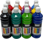 Akr&uuml;&uuml;lv&auml;rvide komplekt 12 v&auml;rvi, iga&uuml;ks 500 ml, kvaliteetne l&auml;bipaistmatu v&auml;rv puidule, kivile, l&otilde;uendile, paberile, kangale, nahale, metallile, valamiseks. universaalsed v&auml;rvid. akr&uuml;&uuml;lbaasil v&auml;rvide komplekt 12 x 500 ml
