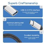 Usb-c Otg jaotur: 2x Usb-a emane, 20 cm
