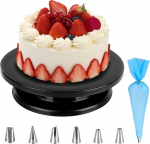 Xcrprt P&ouml;&ouml;rlev torditaldrik 27 cm, tordip&ouml;&ouml;rdalus, p&ouml;&ouml;rlev torditaldrik, alumiiniumisulamist tordip&ouml;&ouml;rdalus, tordiprits kott koos otsikutega kookidele, torditaldrikud, k&ouml;&ouml;k, must