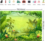 Hnmdmyi 2.1 x 1.5 m fototaust džungli animatsioon džungli safari roheline fotograafia taust beebi du&scaron;i laste s&uuml;nnip&auml;evapeo kaunistused b&auml;nner fotosein fotoboks fotostuudio rekvisiidid